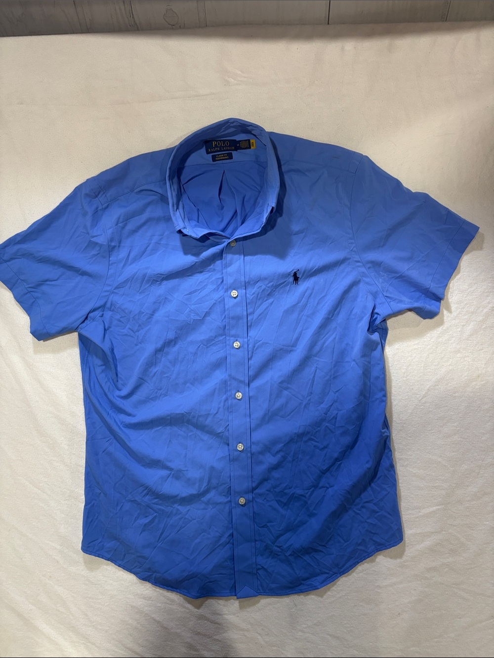 Polo Ralph Lauren Blue Performance Classic Fit Button Up Shirt Medium